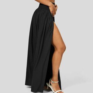 Halara Breezeful™ High Waisted Plicated Split 2-in-1 Flowy Quick Dry Maxi Skirt